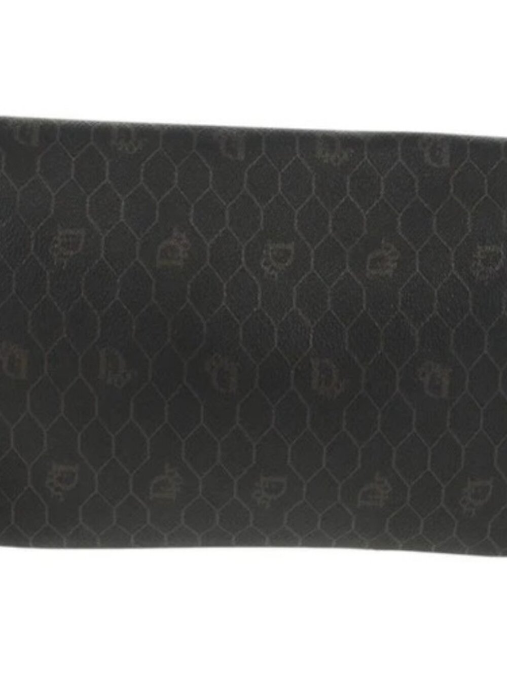 Christian Dior Honeycomb Canvas Chain Shoulder Bag Black Gold Auth am10539V - Picture 2 of 16